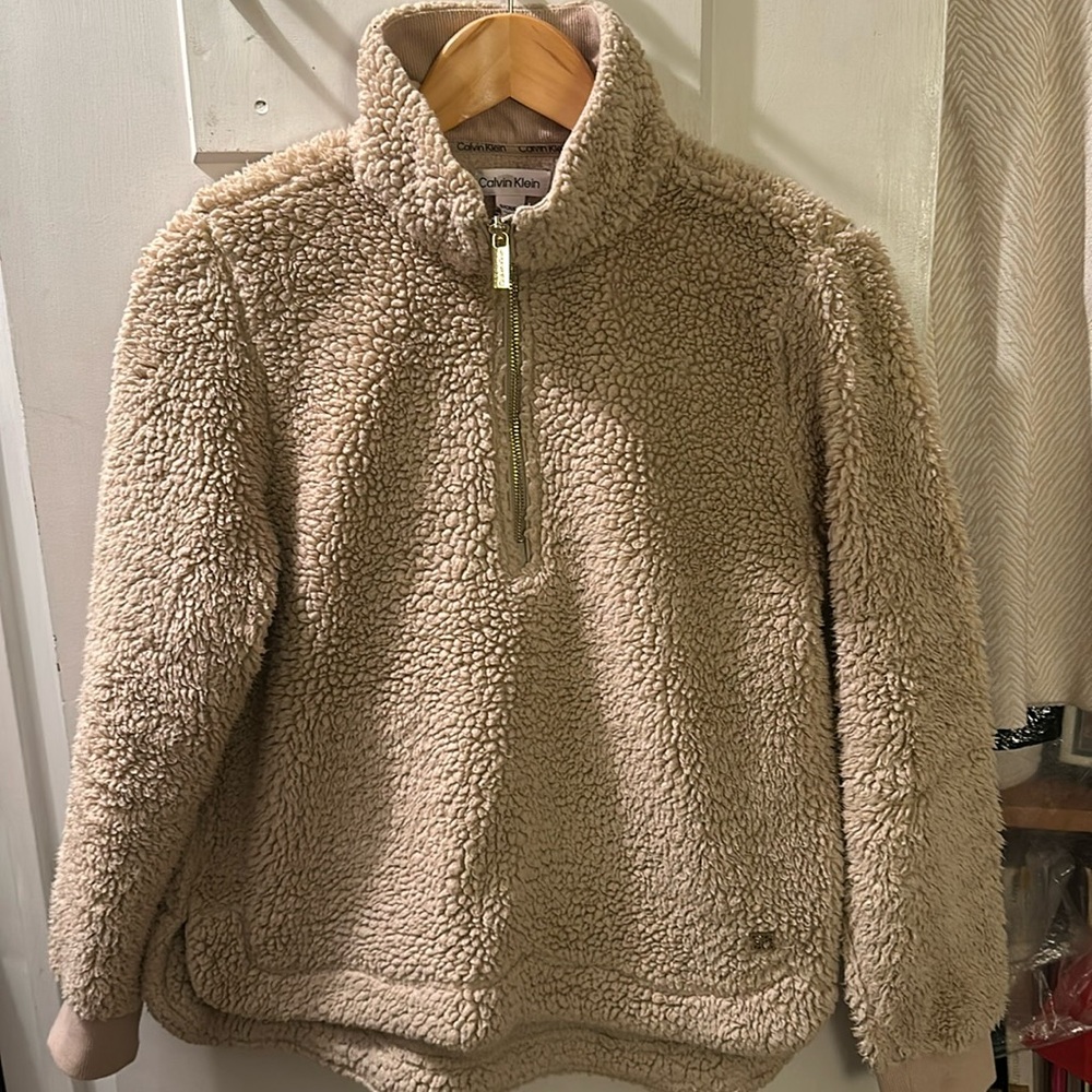 Calvin Klein Fuzzy quarter zip sweatshirt